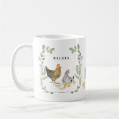 Rustikale Niedliche Hühner Monogramm Name Tasse (Links)