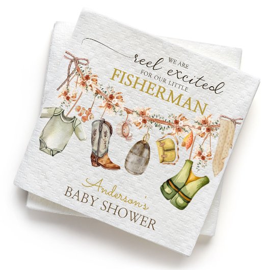 Rustikale Niedliche Kegelfischerei Serviette