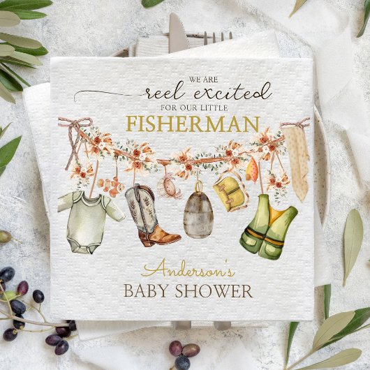 Rustikale Niedliche Kegelfischerei Serviette