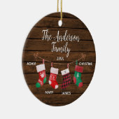 Rustikale Niedliche Socken-Familie mit 4 Namen Keramik Ornament (Rechts)