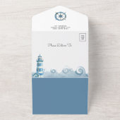 Rustikale Niedliche Teddy Bear Nautical Boat Babyd All In One Einladung (Außenbereich)