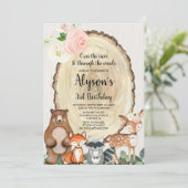 Rustikale niedliche Tiere Einladung (Stehend Vorderseite)