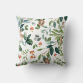 Rustikale Niedliche Waldtiere Grünpflanzen Kinder  Kissen (Rückseite)