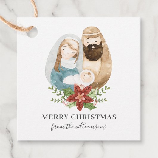 Rustikale Niedliche Weihnachtsnacht | Name Geschenkanhänger (Vorderseite)