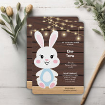 Rustikale Niedliche White Bunny Baby Dusche