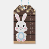 Rustikale Niedliche White Bunny Baby Dusche Geschenkanhänger (Vorderseite)