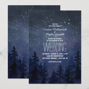 Rustikale Night Sky Forest Wedding Einladung
