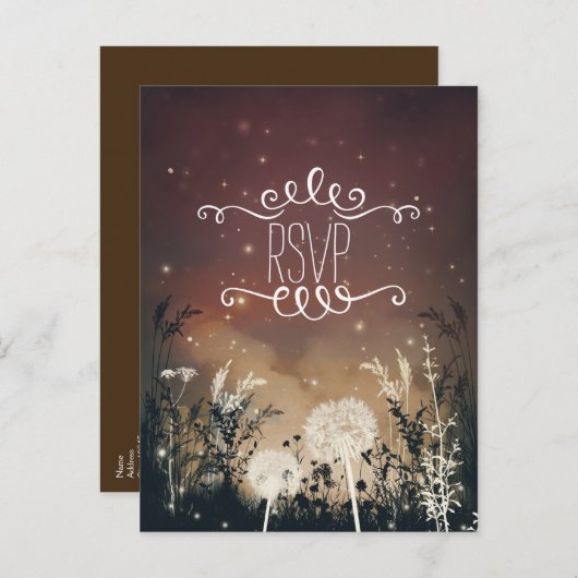 Rustikale Night Sky Stars & Foliage UAWG Einladungspostkarte (Vorne/Hinten)