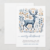 Rustikale Nordic Rentier Weihnachtsgrün Feiertagskarte (Vorne/Hinten)