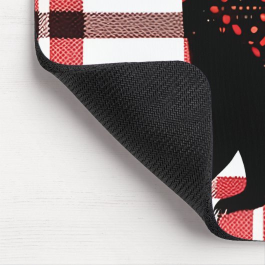 Rustikale Nordwald Schwarzer Bär Silhouette auf Ka Mousepad (Ecke)