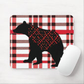 Rustikale Nordwald Schwarzer Bär Silhouette auf Ka Mousepad (Mit Mouse)