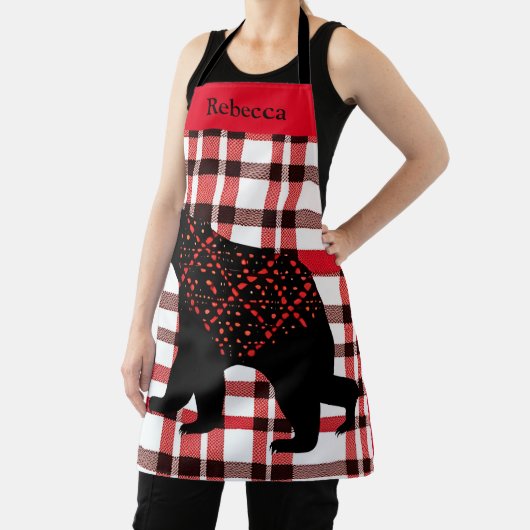 Rustikale Nordwald Schwarzer Bär Silhouette auf Ka Schürze (InSitu)