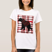 Rustikale Nordwald Schwarzer Bär Silhouette auf Ka T-Shirt (Vorderseite)