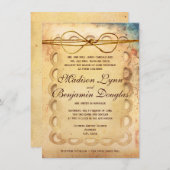 Rustikale Not leidende Vintage Einladung zur Hochz (Vorne/Hinten)