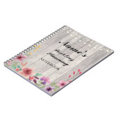 Rustikale Notizbuch-Hochzeits-Planungs-hölzerne Notizblock (Linke Seite)