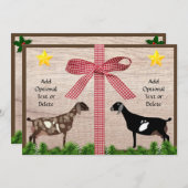 Rustikale nubische Milchziege Weihnachtsgrüße Feiertagskarte (Vorne/Hinten)