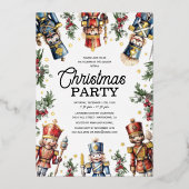 Rustikale Nutcracker Weihnachtsfeier Folieneinladung (Vorderseite)