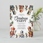 Rustikale Nutcracker Weihnachtsfeier Folieneinladung (Stehend vorne)