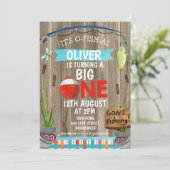 Rustikale O-Fish-Al Einladung zum ersten Geburtsta (Stehend Vorderseite)