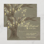 Rustikale Oak Tree Mason Jar Wedding RSVP Card Karte (Vorne/Hinten)