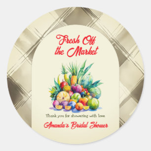 Rustikale Obst-Bridal-Shower direkt vom Markt Runder Aufkleber