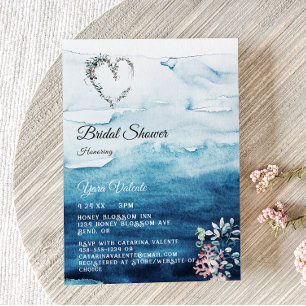 Rustikale Ocean Bridal Dusche Einladung