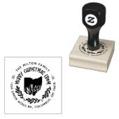 rustikale ohio fröhliche Weihnachten Rücksendeadre Gummistempel (Stempel)