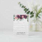 Rustikale Ohrring-Display-Karte | Burgund Wasserfa Visitenkarte (Stehend Vorderseite)