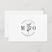 Rustikale Olive Branch-Flachbezugkarte Mitteilungskarte (Vorne/Hinten)