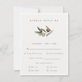 Rustikale Olive Branch Foliage Hochzeitsdiät UAWG RSVP Karte (Vorderseite)