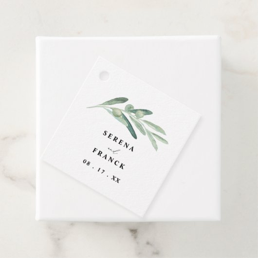 Rustikale Olive Branch Hochzeit Geschenkanhänger (Beispiel)