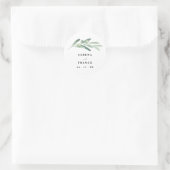 Rustikale Olive Branch Hochzeit Runder Aufkleber (Tasche)