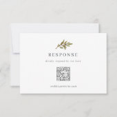 Rustikale Olive Branch Wedding QR Code RSVP Card (Vorderseite)