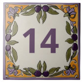 Rustikale Olive Custom House Number Plaque Fliese (Vorderseite)
