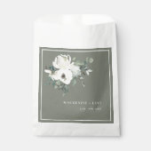 Rustikale Oliven-Grün-Wasserfarben-Blumen-Geschenk Geschenktütchen (Vorderseite)