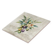 Rustikale Oliven Rebenblüten Faux-Textur  Fliese (Seite)