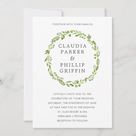 Rustikale Olivenhaine Elegante Hochzeit Einladung (Vorderseite)