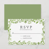 Rustikale Olivenhaine Elegante Hochzeit RSVP Karte (Vorne/Hinten)