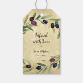 Rustikale Olivenöl-Gastgeschenke Hochzeiten mit Li Geschenkanhänger (Vorderseite)