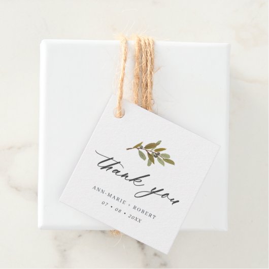 Rustikale Olivenzweig Vielen Dank Gastgeschenk Hoc Geschenkanhänger (Beispiel)