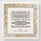 Rustikale Oma-Mahlzeiten werden zu Erinnerungen Steinuntersetzer (Vorderseite)