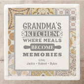 Rustikale Oma-Mahlzeiten werden zu Erinnerungen Steinuntersetzer