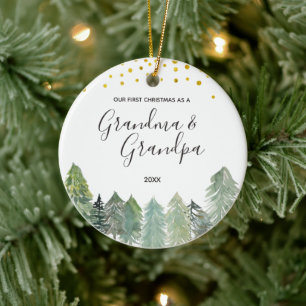 Rustikale Oma & Opa Erster Weihnachtsschmuck