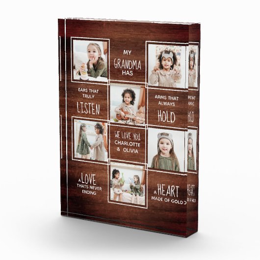Rustikale Oma Picture Collage Großmutter Fotoblock (Rechts)