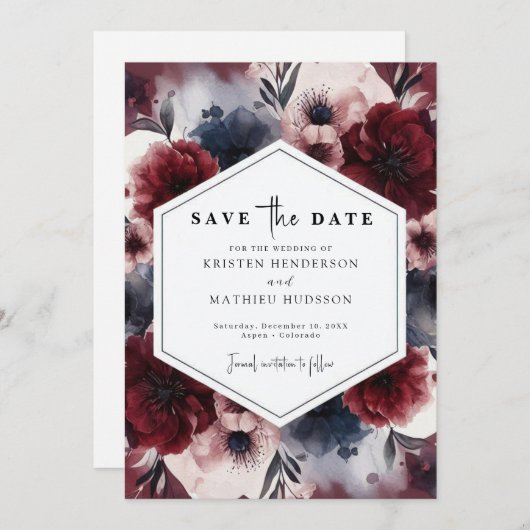 Rustikale Online-Hochzeit Save The Date (Vorne/Hinten)