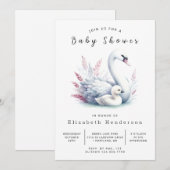 Rustikale Online Swan Baby Dusche Einladung (Vorne/Hinten)