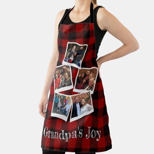 Rustikale Opa's Joy 5 Foto Collage Buffalo Kariert Schürze (InSitu)