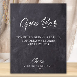 Rustikale Open Bar Chalkboard Personalisierte Hoch Poster