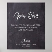 Rustikale Open Bar Chalkboard Personalisierte Hoch Poster (Vorne)