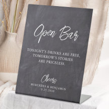 Rustikale Open Bar Chalkboard Personalisierte Hoch